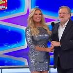 Rachel’s black heels with bows on The Price is Right