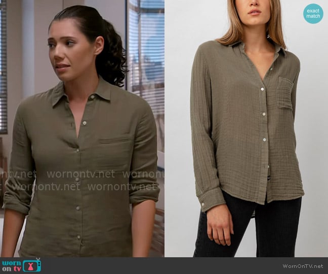 Rails Ellis Shirt in Canteen worn by Violet Mikami (Hanako Greensmith) on Chicago Fire