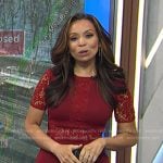 Adelle’s red lace panel dress on Today