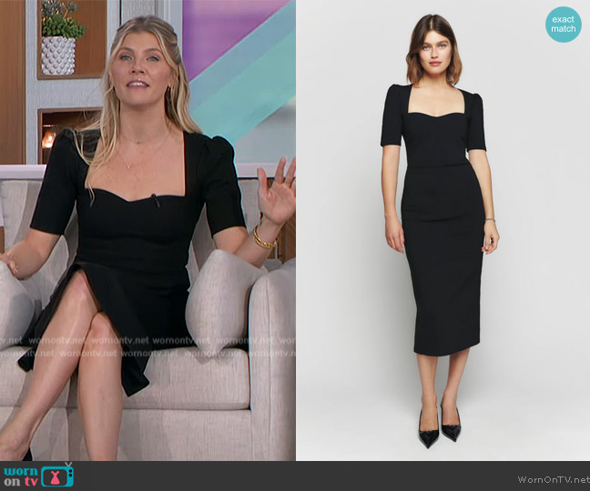 Reformation Clayten Knit Dress worn by Amanda Kloots on The Talk
