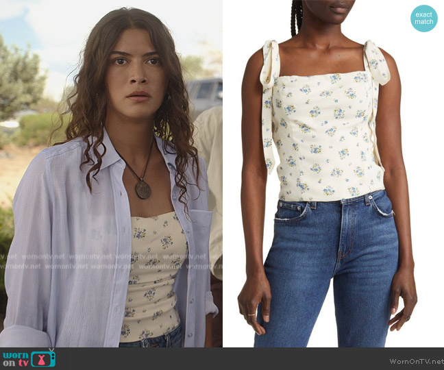 Reformation Ellora Top worn by Jess Valenzuela (Lisette Olivera) on National Treasure: Edge of History