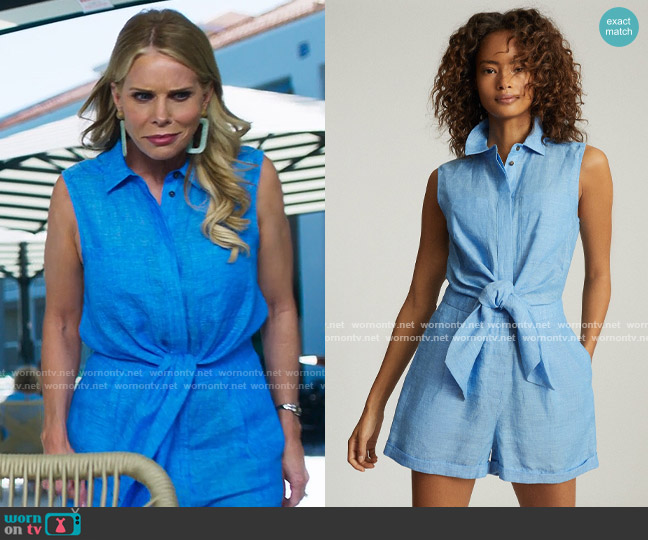 Reiss Ema Linen Playsuit worn by Jessica Warren (Cheryl Hines) on Fantasy Island