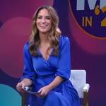 Rhiannon Ally’s blue satin wrap dress on Good Morning America