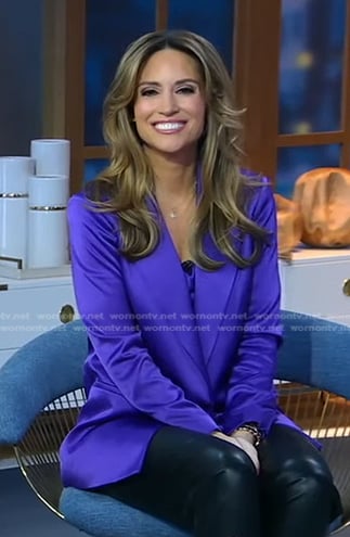 Rhiannon’s purple satin blazer on Good Morning America