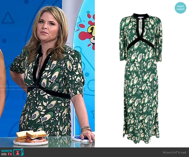 Rixo Petra Puff-Sleeve Long Dress worn by Jenna Bush Hager on Today