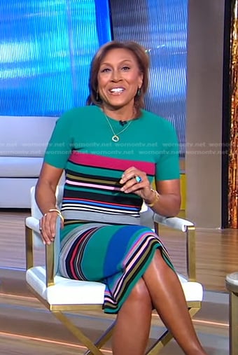 Robin’s green striped dress on Good Morning America