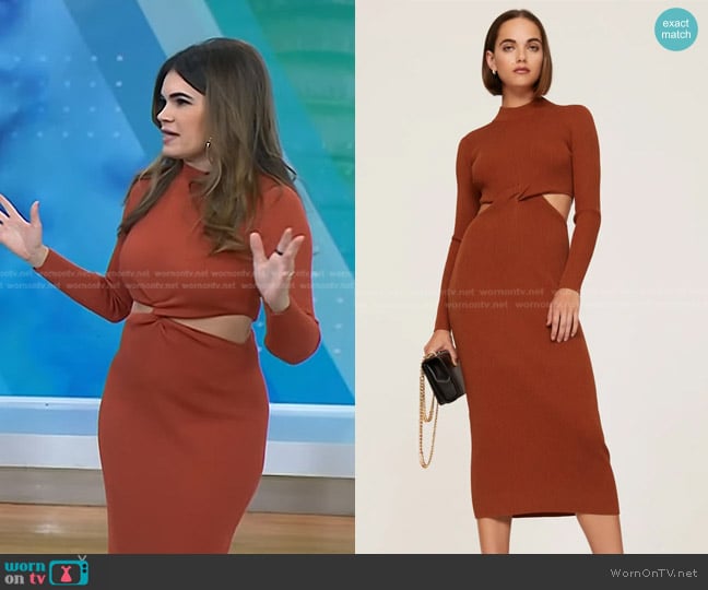 Ronny Kobo Chryssa Knit Midi-Dress worn by Kathy Buccio on Today