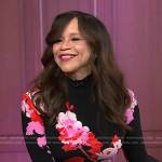 Rosie Perez’s black floral print dress on Today
