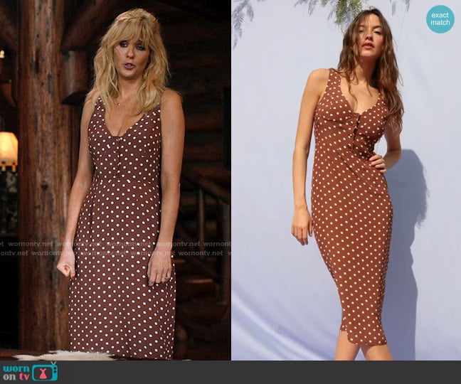 Rouje Naomi Dress worn by Beth Dutton (Kelly Reilly) on Yellowstone