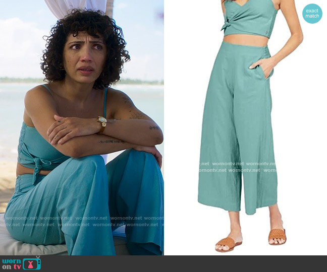 Roxy Senorita Pants in Canton worn by Andi Nevinson (Jasika Nicole) on Fantasy Island
