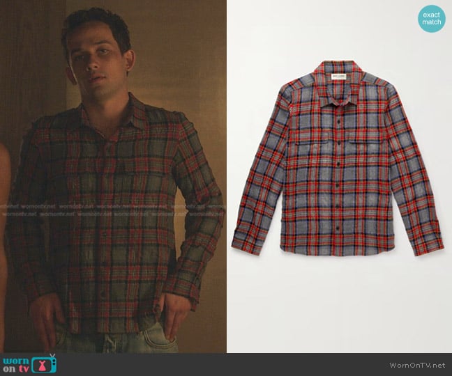 Saint Laurent Slim-Fit Checked Cotton-Flannel Shirt
