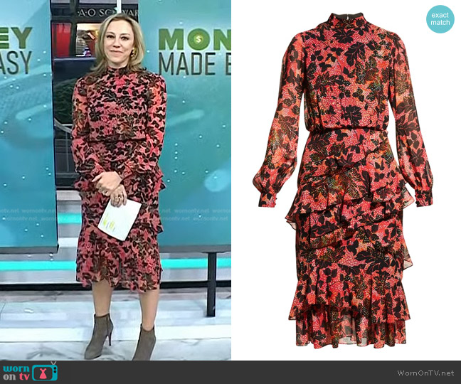 Saloni Isa Ruffle Dress in Laurel worn by Kristin O'Keeffe Merrick on Today