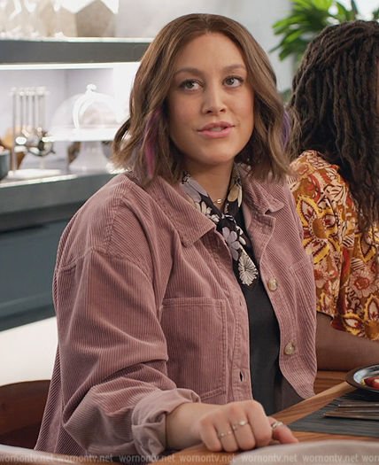 Sarah’s pink corduroy jacket on Home Economics