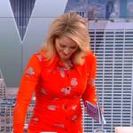 Sara’s orange floral ruched blouse on The View