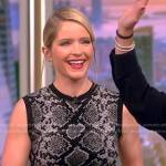 Sara’s gray snake skin print sheath on The View