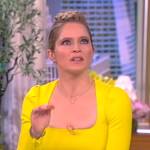 Sara’s yellow square neck dress on The View