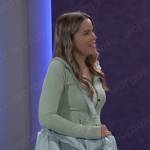 Sasha’s mint green workout jacket and bag on General Hospital