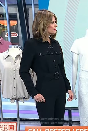 Savannah’s black belted utility jumpsuit on Today