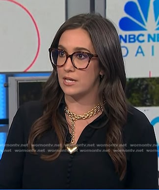 Savannah’s black button down blouse on NBC News Daily