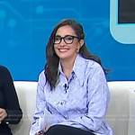 Savannah’s blue embellished button blouse on Today