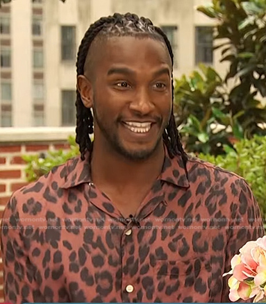 Scott’s pink leopard shirt on Access Hollywood