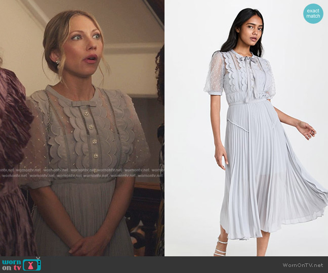 Self Portrait Beaded Mesh Midi Dress worn by Kate Keller (Tavi Gevinson) on Gossip Girl