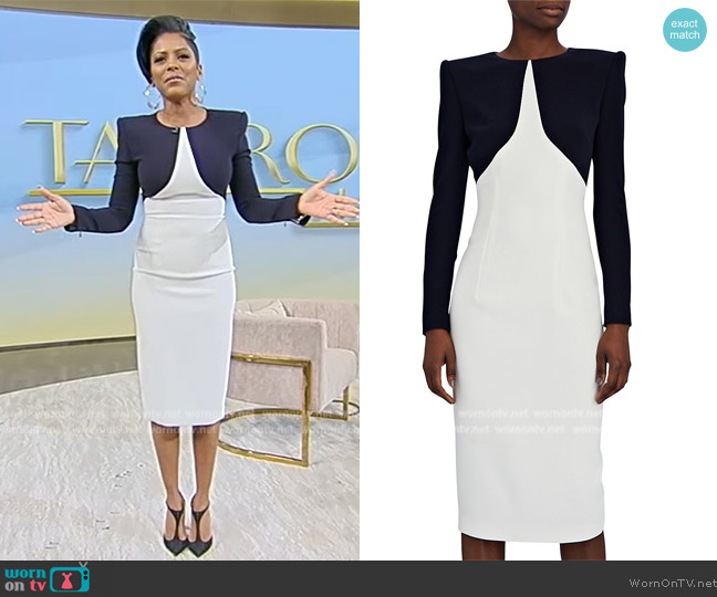 Sergio Hudson Spectator Colorblocked Dress worn by Tamron Hall on Tamron Hall Show