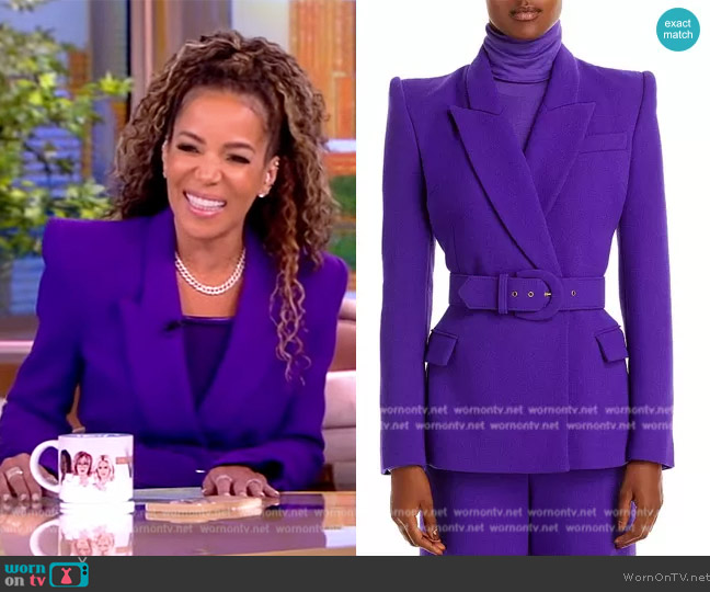 Sergio Hudson Belted Blazer worn by Sunny Hostin on The View