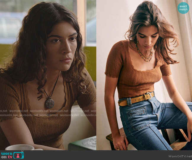 Sezane Anil Jumper worn by Jess Valenzuela (Lisette Olivera) on National Treasure: Edge of History