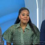 Sheinelle’s green geometric puff sleeve blouse on Today