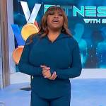 Sherri’s teal Nike top and leggings on Sherri