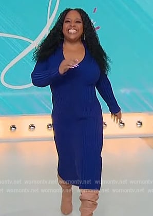 Sherri’s blue ribbed dress on Sherri