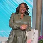 Sherri’s green leather shirtdress on Sherri