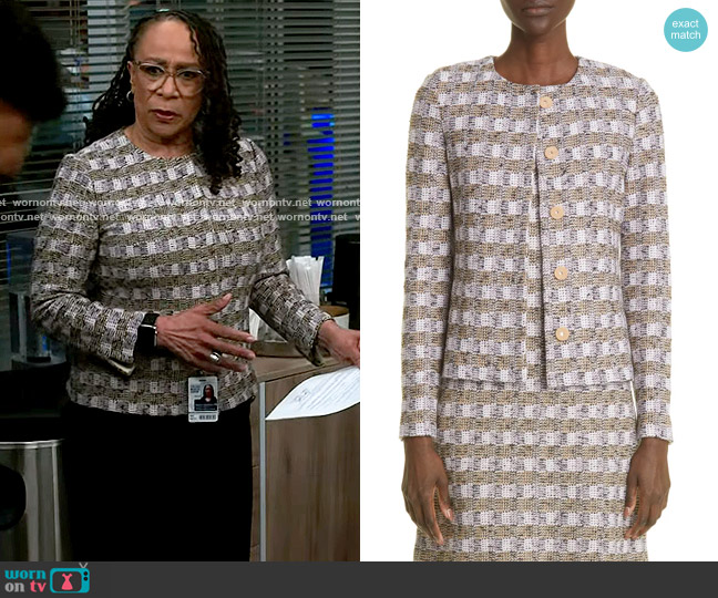 St John Collection Tweed Jacket worn by Sharon Goodwin (S. Epatha Merkerson) on Chicago Med