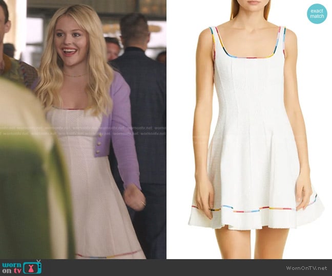 Staud Mini Wells Sleeveless Cotton Twill Dress worn by Audrey Hope (Emily Alyn Lind) on Gossip Girl