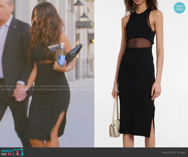 Stella McCartney Mesh-Paneled Midi Dress worn by Lisa Barlow on The Real Housewives of Salt Lake City