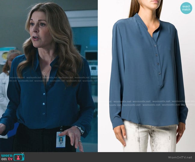 Stella McCartney Eva Silk Shirt worn by Kit Voss (Jane Leeves) on The Resident
