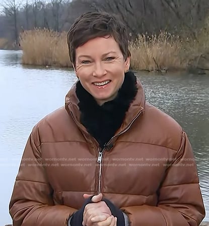 Stephanie’s brown puffer jacket on Today