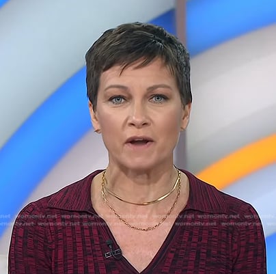 Stephanie’s red space dye knit dress on Today