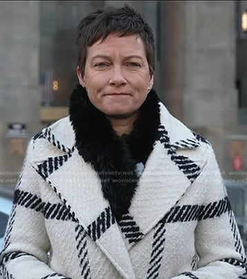 Stephanie’s white plaid coat on Today