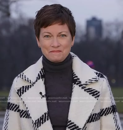 Stephanie’s white plaid coat on Today