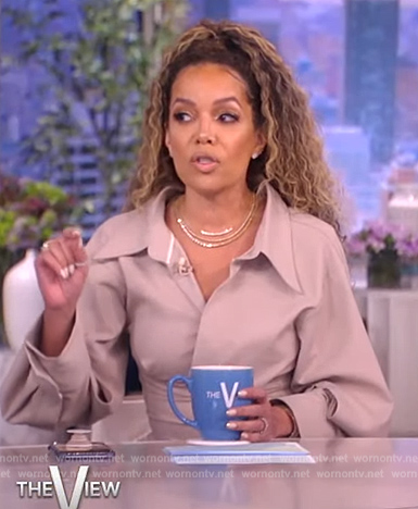 Sunny’s gray surplice dress on The View