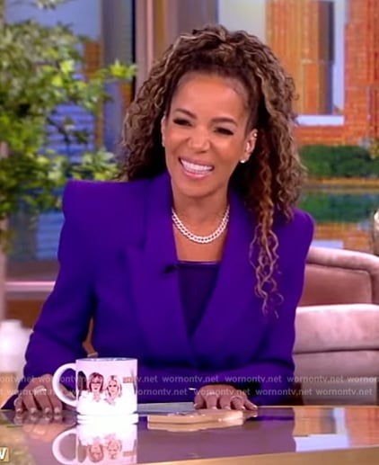 Sunny’s purple belted blazer on The View