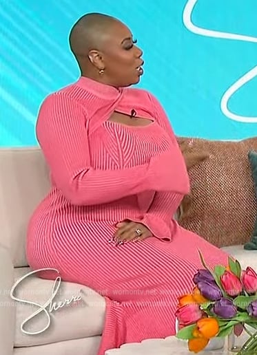 Symone D. Sanders’s pink cutout ribbed dress on Sherri