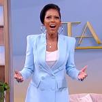 Tamron’s blue double breasted blazer on Tamron Hall Show