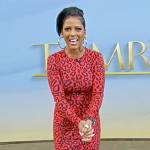 Tamron’s red leopard print dress on Tamron Hall Show