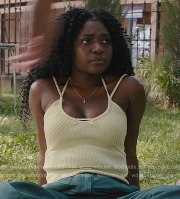 Tasha’s ribbed strappy tank on National Treasure: Edge of History