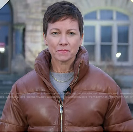 Stephanie’s brown puffer jacket on Today