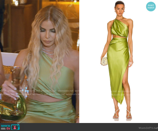 The Sei For FWRD One Shoulder Cut Out Dress worn by Alexia Echevarria (Alexia Echevarria) on The Real Housewives of Miami