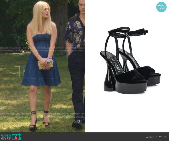 Tom Ford Disco Platform Sandals worn by Audrey Hope (Emily Alyn Lind) on Gossip Girl